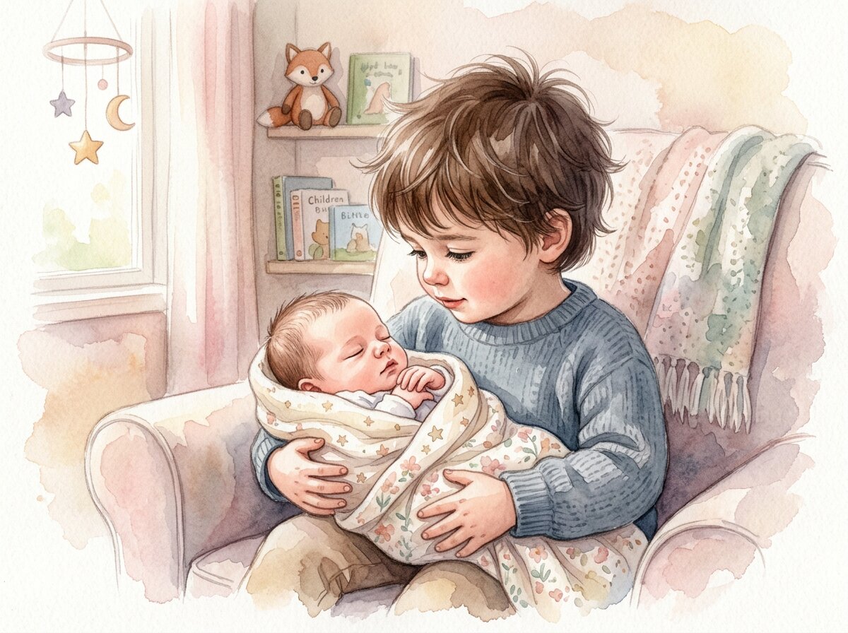 My Friend's 2-Year-Old Was Refusing To Be In The Same Room As Her New Baby Brother...