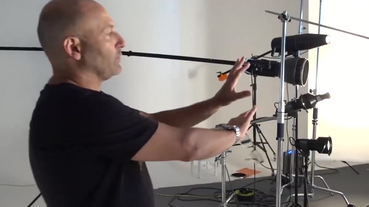 Set being cleared of C-stands and equipment for background plate shot