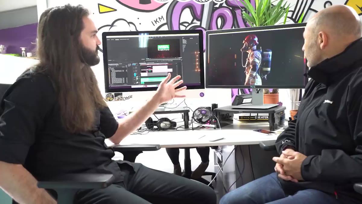 Final video showing 360 footage with ember overlays in post-production