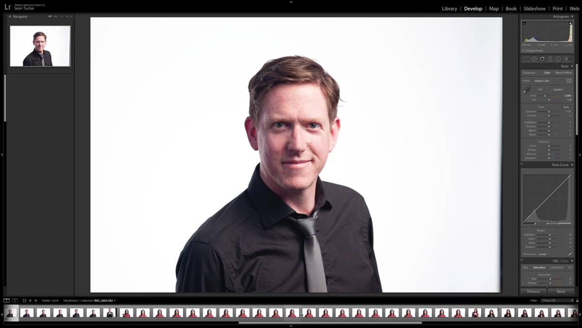 Lightroom filter showing only three-star rated images isolated in grid view