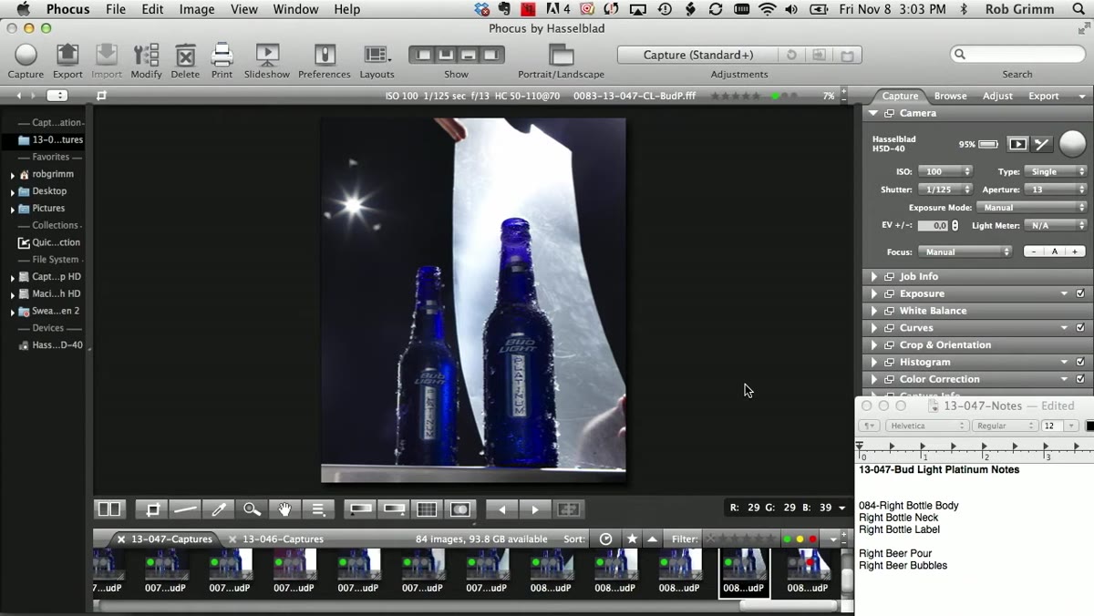 Rob identifying label shot and interior glow as separate captures to combine