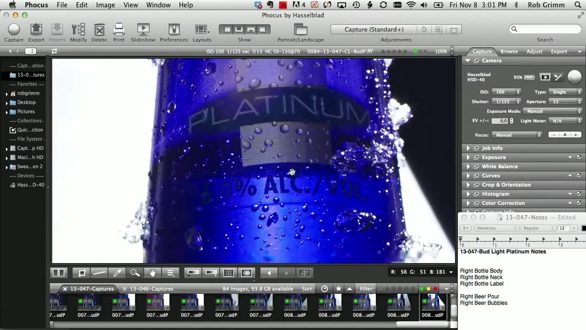 Cobalt bottle showing purple halation from overlit neck area