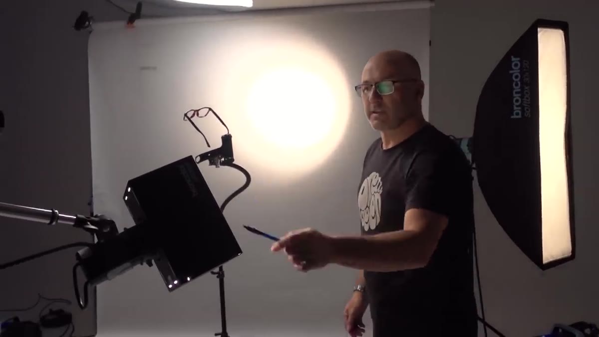 Small Pico box lighting the side edges of the glasses frames
