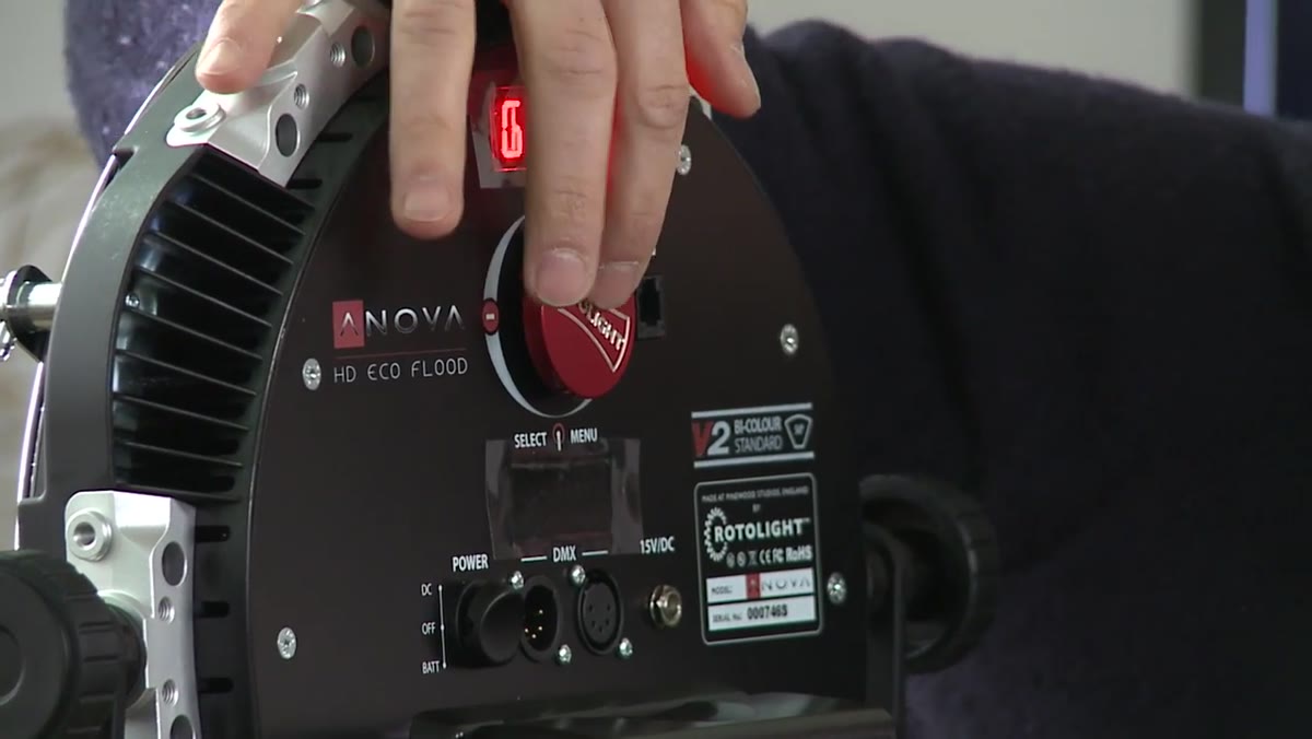 Scrivani showing the smartphone app used to control the LED light wirelessly